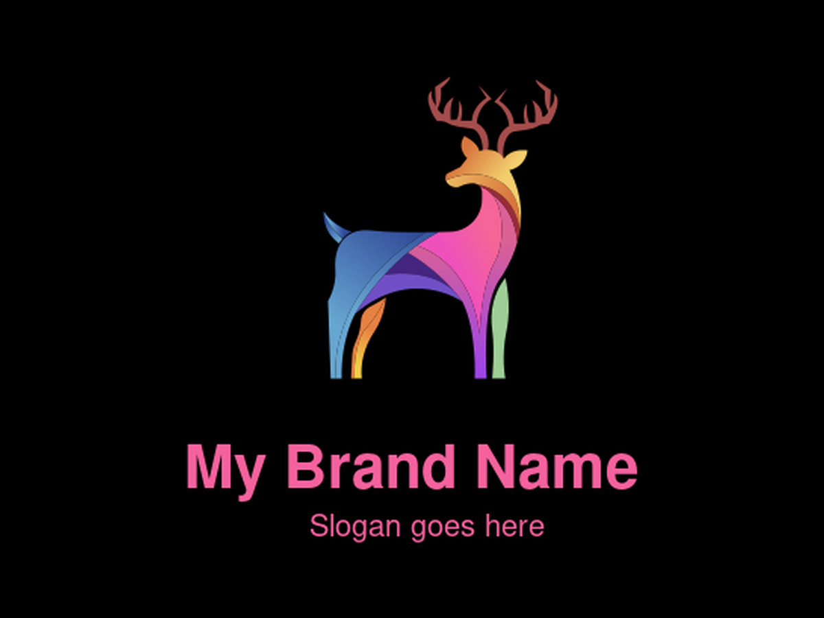 Vibrant Gradient Multicolor Deer Logo Design for Nature and Eco-Friendly Brands